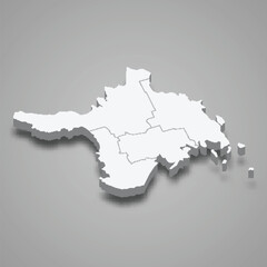 Fototapeta premium 3d isometric map of Hiiu county is a region of Estonia