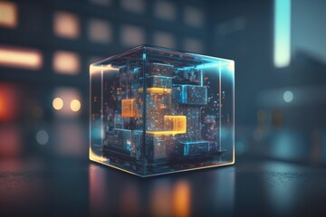 The technology in the mirror cube generated by AI technology
