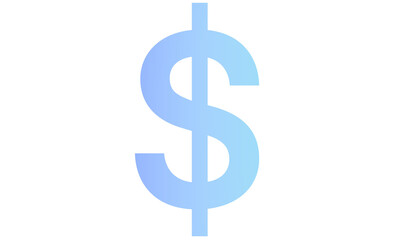Dollar - $ - font symbol - blue color  - png file - with a transparent background for designer use.  Isolated from the front.  ideal for website, email, presentation, advertisement, image
