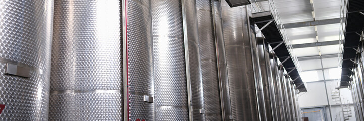 Obraz premium Brewery distillery production and modern container technology