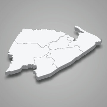 3d isometric map of Izabal is a province of Guatemala