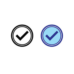 correct sign logo icon illustration colorful and outline