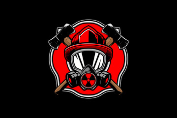 Firefighter vector badge logo template