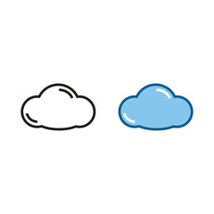 cloud logo icon illustration colorful and outline