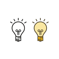 lightbulb logo icon illustration colorful and outline