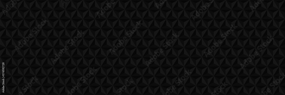 Poster horizontal abstract geometric elegant black triangle,hexagon,star and pyramid texture design for pattern and background.