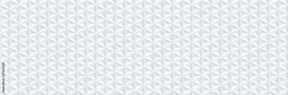 Poster horizontal abstract geometric elegant white triangle,hexagon,star and pyramid texture design for pattern and background.
