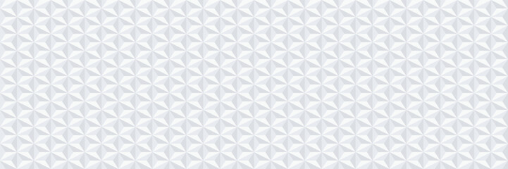 horizontal abstract geometric elegant white triangle,hexagon,star and pyramid texture design for pattern and background.