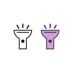 flashlight logo icon illustration colorful and outline