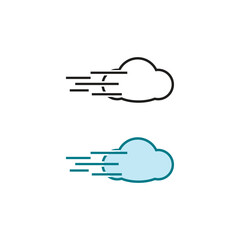 fast cloud logo icon illustration colorful and outline