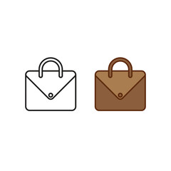 work bag logo icon illustration colorful and outline