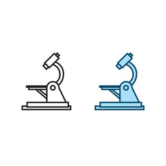 microscope logo icon illustration colorful and outline
