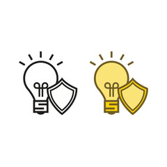 light guard logo icon illustration colorful and outline