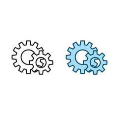 gear logo icon illustration colorful and outline