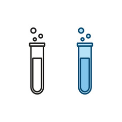 chemistry tube logo icon illustration colorful and outline