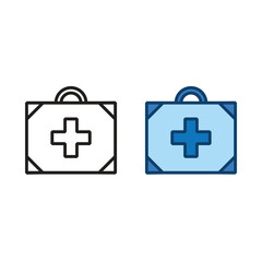 medical bag logo icon illustration colorful and outline