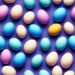 Easter eggs seamless background in pale colors, generative ai