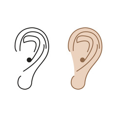 ears logo icon illustration colorful and outline