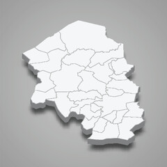 3d isometric map of Santa Barbara is a province of Honduras