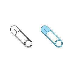 Fototapeta premium safety pin logo icon illustration colorful and outline