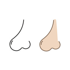 nose logo icon illustration colorful and outline