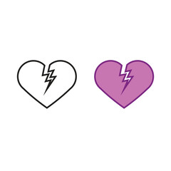 Heart logo icon illustration colorful and outline