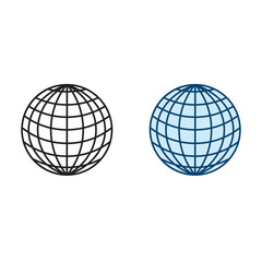globe world logo icon illustration colorful and outline