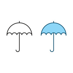 umbrella logo icon illustration colorful and outline