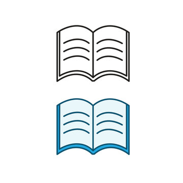 recommend clip art: open book logo icon illustration colorful and outline