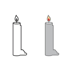 candle logo icon illustration colorful and outline