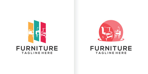 minimalist furniture logo design style collection