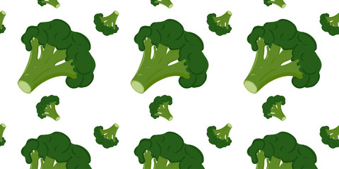 Seamless pattern with broccoli. Vector illustration