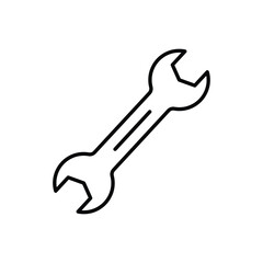Wrench icon illustration. icon related to tool. outline icon style. Simple vector design editable