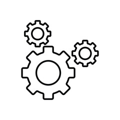 Gear icon illustration. icon related to tool. outline icon style. Simple vector design editable