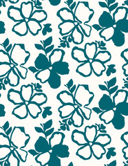 Fototapeta premium Seamless geometric square flowers pattern.