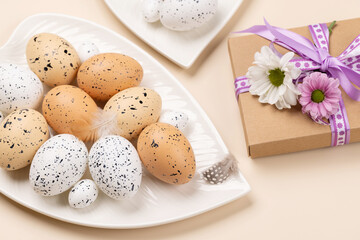 Easter eggs and flowers