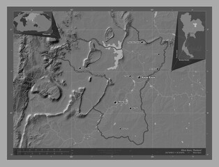 Khon Kaen, Thailand. Bilevel. Labelled points of cities
