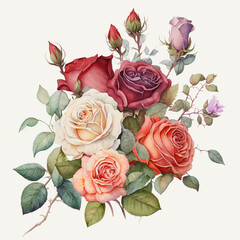 Roses - Vintage Watercolor - by Generative AI