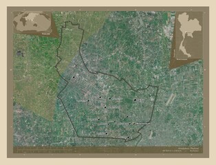 Nonthaburi, Thailand. High-res satellite. Labelled points of cities