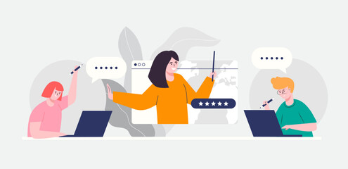 Students study various subjects Through online internet