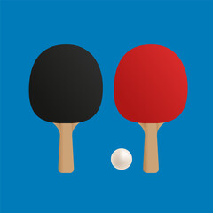 Two rackets for playing table tennis. Illustration on white background.