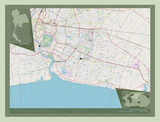 Samut Prakan, Thailand. OSM. Labelled points of cities