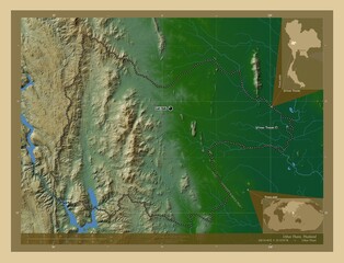 Uthai Thani, Thailand. Physical. Labelled points of cities