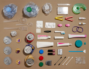 Flat lay Recyclage