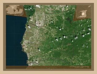 Couva-Tabaquite-Talparo, Trinidad and Tobago. Low-res satellite. Labelled points of cities