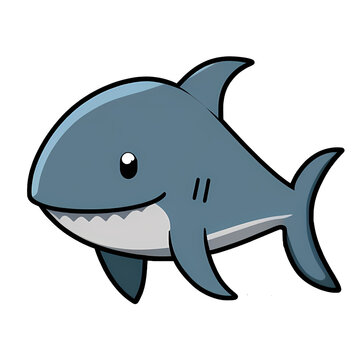 Fin-tastic Friends Cute shark  cartoon illustration