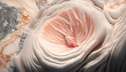 strange abstract flowers illustration in architectural way created with generative ai technology
