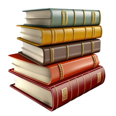 Stack of books isolated on transparent background. PNG Generative AI