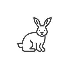 Fototapeta na wymiar Easter rabbit line icon