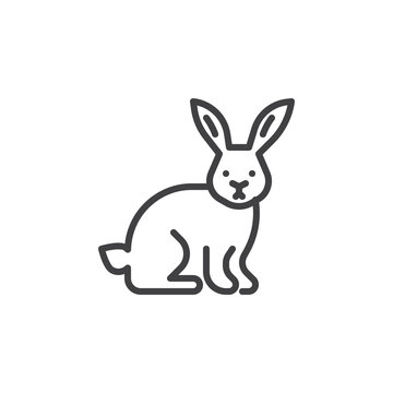 Easter rabbit line icon